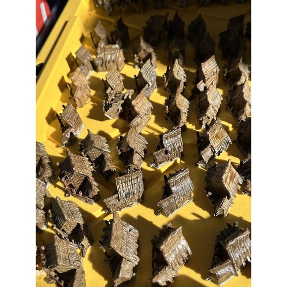 Lot of 50 Bonsai Mudman House Chinese Village House Figurine Pottery Miniature
